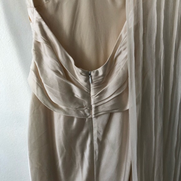 Draped ivory wedding dress silk and chiffon NWOT - Picture 5 of 8